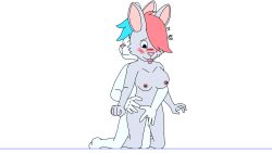 anthro blush bon breasts female female/female finger_fuck fingering hi_res lagomorph leporid mammal rabbit theredcatarts vaginal_penetration zoey_(disambiguation)