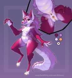 absurd_res anthro anus ass bdmon bodily_fluids breasts canid canine canis claws female fingers fur genital_fluids genitals hair hi_res hybrid kobold looking_at_viewer mammal nipples nude pussy solo spreading wolf