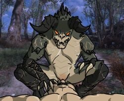 1boy 1boy1girl 1girls bethesda_softworks claws deathclaw degeneroid duo fallout female female_deathclaw feral genitals human human_penetrating light-skinned_male male male/female outside outside_sex penetration pubes pussy scalie screencap screencap_background sex vaginal_penetration video_games