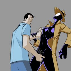 2021 aaron_herbst absurd_res batman_(series) batman_beyond black_body bodily_fluids clothed clothed_sex clothing coat dc dc_comics dcau duo ejaculation fecharis female female_on_human finger_fuck fingering fingering_partner genital_fluids goo_creature goo_humanoid grey_background hat headgear headwear hi_res human human_on_humanoid humanoid inque interspecies male male/female male_on_humanoid mammal not_furry pussy_ejaculation pussy_juice sex simple_background strangethings topwear vaginal_penetration