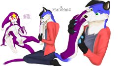 anthro big_feet billsabouman canid canine demon dialogue duo feet foot_fetish foot_in_mouth foot_play foot_suck fox hi_res huge_feet hyper hyper_feet imp jester male male/male mammal speech_bubble spread_legs spreading sucking toe_curl toe_in_mouth toe_suck toes xsad_manx xsad_manx(artist)