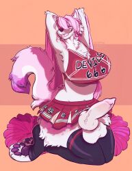 absurd_resartist:anarchymn anarchymns bimbo bimbofication cheerleader furry futanari hi_res hybrid knot piercing pinup pose satanic solo_focus tongue tongue_piercing