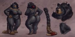 absurd_res anthro ass big_breasts big_butt black_bear breasts brown_bear chubby_female curvy_figure female genitals grizzly_bear hair hi_res leilani_(xanthis) mammal model_sheet nipples overweight ponytail pussy rayoutofspace solo tagme thick_thighs ursid ursine voluptuous wide_hips