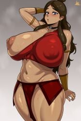 1girls avatar_the_last_airbender breasts dark-skinned_female dark_skin female female_focus female_only jmg katara large_breasts looking_at_viewer solo thick_thighs thighs wide_hips