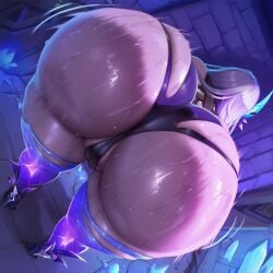 1girl 2026 2d absurd_res absurd_resolution absurdres ai_generated ass ass_focus black_panties cameltoe from_behind genshin_impact grey_hair hi_res high_heels high_quality high_resolution highres huge_ass hydraulicmatingpress image long_hair panties patreon patreon_username shiny_skin skindentation skirk_(genshin_impact) solo sweat thick_thighs thighhighs thighs torn_clothes uncensured underwear watermark white_hair