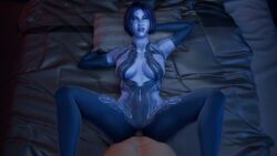 1boy1girl arm_behind_head arm_up bed blender blue_body blue_hair blue_lips blue_skin bob_cut bordeaux_black cortana eye_contact faceless_male halo_(series) hi_res jiggle jiggling_breasts legs_apart legs_spread milkychestnutnsfw missionary missionary_position moaning mp4 open_mouth pillow plap plap_(sound) pov pov_eye_contact rigid3d rigid3d_sfx saberwolf8 sound tagme video video_game_character voice_acted