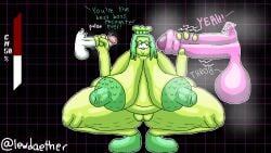 big_penis chubby_female gameplay_mechanics green_(deltarune) handjob lewdaether musk_clouds ralsei small_penis susie_(deltarune)