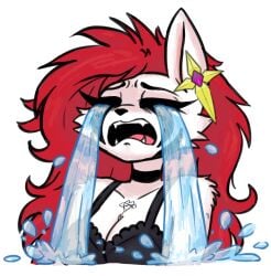 1girls anthro bad_bitch big_breasts big_ears big_eyelashes black_bra black_clothing black_lips black_markings black_sclera bra breasts busty busty_female cat_ears cat_girl catgirl chocker cleavage colored cross_earrings crying crying_with_eyes_closed cute digital_media_(artwork) earring fanart felid feline felis female female_anthro female_focus female_furry female_only fur furry furry_female furry_only golden_earrings goth goth_furry goth_girl heart infie infie_(snfw) lips long_hair mammal marking markings markings_on_face mature mature_female necrolourian_(species) no_ai non-human non_explicit nose oc open_mouth original original_character red_eyes red_hair red_long_hair redhead redhead_female redheaded_female sfw sfw_version snfw snfw_(artist) solo solo_female sticker symbol symbol_on_chest tattoo tattoo_on_chest tears teeth tongue white_fur white_skin xelfaye