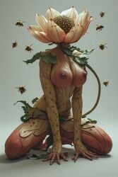 ai_assisted ai_generated anthro anthro_only arthropod boobs flower flower_on_head flowers humanoid plant plant_girl realistic thefinalrule