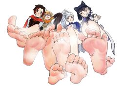 artist_request blake_belladonna feet female foot_fetish foot_focus ruby_rose rwby steam team_rwby toes weiss_schnee yang_xiao_long