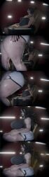 3d artist_upload black_hair black_shirt blithe_(okioppai) cat_ears cat_tail catboy cinema clothing comic croopies crushing face_in_ass fart farting female_domination femboy femdom forced highres huge_ass huge_breasts macro/micro mini_giantess musk musky oblivious original_character questionable_living_status sitting_on_person smell steam stinky submissive_male sweat sweaty whiskers