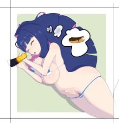 1girl 1girls ass big_breasts big_butt big_cock bikini bikini_bottom bikini_top black_cock blue_hair blush breasts covered_nipples cum_drip cum_in_pussy dreaming female food freakface high_resolution highres long_hair massive_breasts multicolored_hair open_mouth panty_&_stocking_with_garterbelt pink_hair pussy saliva saliva_trail simple_background sleeping somnophilia stocking_(psg) stocking_anarchy streaked_hair striped striped_bikini striped_panties thick_thighs thighs visible_pussy