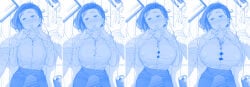 blushing breast_expansion breast_growth breasts_bigger_than_head button_gap discord_(app) edited_image getsuyoubi_no_tawawa himura_kiseki kouhai-chan_(tawawa) liska nipples_visible_through_clothing sequence