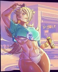 1girls abs accessory bare_midriff belly big_breasts bikini bikini_thong blonde_hair blue_eyes bracelet bracelets breasts busty crop_top crossover crown curvaceous curvy curvy_female curvy_figure earrings exposed_midriff female female_focus female_only female_torso glistening glistening_body glistening_skin glistening_thighs grand_theft_auto grand_theft_auto_vi gta_vi_cover_girl hair_over_one_eye hi_res high_resolution highres jewelry large_breasts light-skinned_female light_skin long_hair mario_(series) midriff navel nintendo one_eye_covered one_eye_obstructed pose posing princess princess_rosalina rayshellart reference rockstar_games royalty shiny shiny_skin shiny_thighs solo solo_female solo_focus star_earrings stomach super_mario_bros. super_mario_galaxy tagme tattoo thick_thighs thighs thong thong_bikini toned toned_female toned_stomach torso voluptuous voluptuous_female white_bikini
