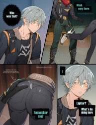 2boys gay hoyoverse lighter_(zenless_zone_zero) tagme wise_(zenless_zone_zero) yaoi zenless_zone_zero