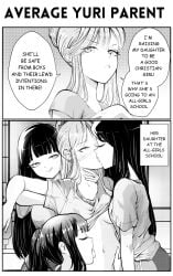 4some 5girls bangs black_hair blunt_bangs blush blushing breasts clothed eyelashes female female_only foursome french_kiss grs- hair kissing licking licking_belly licking_body licking_lips licking_stomach long_hair multiple_girls no_bra ponytail shirt shirt_lift tongue tongue_kiss tongue_out underboob yuri