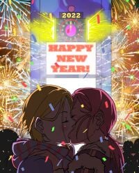 2022 2girls color female female_only kissing multiple_girls new_year solo tagme uselessbegging wholesome yuri