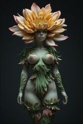 ai_assisted ai_generated anthro anthro_only arthropod boobs flower flower_on_head flowers humanoid plant plant_girl realistic thefinalrule