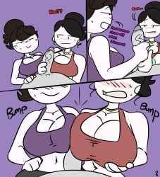 1boy 2022 2girls 3some anon asian asian_female big_breasts big_penis blush clothing dialogue double_handjob double_paizuri edit english_text female ffm_threesome horny huge_breasts incest jaiden jaiden_animations jaiden_dittfach jaidens_mom large_breasts lynn_dittfach male milf mob_face mother_and_daughter multiple_girls necklace older_woman_and_younger_boy older_woman_and_younger_girl penis ponytail short_hair slobbyslapper smile smug sportswear sssir sssir8 straight sweat tank_top text threesome white_skin