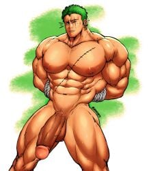 abs bara bara_body bara_tiddies bara_tits barazoku beefy biceps big_dick_energy bigger_male bodybuilder broad_shoulders dark_penis defined_jawline defined_muscles earrings fat_cock flacc flaccid flaccid_bigger flaccid_penis foreskin_folds foreskin_pull frown frowning gay girthy_penis green_hair hairless hairy_chest half-erect hanging_penis huge_cock hunk hyper_muscles jaderarts japanese_male large_penis long_penis looking_at_viewer male male_focus male_only manly masculine masculine_male monster_cock muscular muscular_male one_piece pecs pecs_bigger_than_head pectorals penis penis_bigger_than_head penis_down post-timeskip quadriceps retracted_foreskin roronoa_zoro scar scar_across_eye scar_on_chest scar_on_face scars six_pack tied_hands trapezius triceps uncircumcised uncut veiny_penis