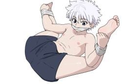 bondage enjoying_rape hunter_x_hunter kidnapped killua_zoldyck raped_male teenager white_hair