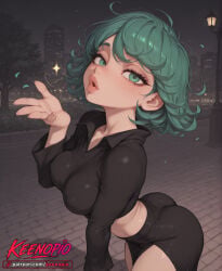 1girl 1girls 2d absurdres ai ai_art ai_generated anime_girl anime_style best_quality big big_ass big_breasts big_butt breasts colored detailed_background digital_art female full_body high_quality highres keenopio looking_at_viewer masterpiece one-punch_man rule34 smile solo tatsumaki upper_body waifu watermark