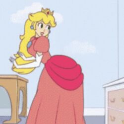 1girls animated ass butt_slap female princess_peach solo spanking_own_ass