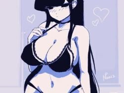 1girls animated big_breasts black_hair blush bouncing_breasts bra breasts cleavage eye_contact female female_only gausscannon huge_breasts komi-san_wa_komyushou_desu komi_shouko large_breasts lingerie long_hair looking_at_viewer loop monochrome mp4 no_sound pale-skinned_female pale_skin short_playtime shorter_than_10_seconds shorter_than_30_seconds solo tagme thick_thighs tight_clothing video wide_hips