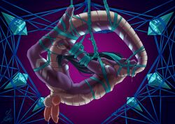 absurd_res bondage bondage bound doodlelu1992 doodleu1992 genitals hi_res lunathal ouroboros penis reptile restraints rope rope_bondage rope_harness scalie snake sylec