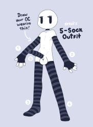 1boy 2d 5_sock_outfit armwear balls casual clothing cock_sleeve_(clothes) cock_sock draw_your_oc_in_this elbow_gloves erect_penis erection five_sock_outfit functionally_nude genitalwear human legwear long_gloves long_socks male male_focus male_only meme meme_attire nekuzx pale_skin penis skinny stockings testicles thighhighs toony