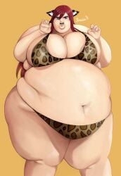 erza_scarlet fairy_tail fat fat_fetish large_ass large_belly large_breasts morbidly_obese nikutsuki red_hair scantily_clad ssbbw