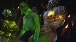 1boy 1futa 3d 3d_(artwork) arrow black_hair breasts covered_eyes futanari gadgetzanauctionhouse goo_creature goo_girl jah'lih large_breasts leather_straps male_on_futa slime slime_girl slime_monster sword troll_(warcraft) warcraft world_of_warcraft zandalari_troll