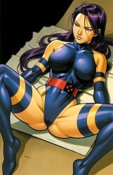 ai_generated laying_down legs_spread marvel marvel_rivals marvel_vs._capcom marvel_vs._capcom_2 psylocke purple_hair spread_legs x-men