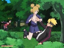 1boy 2d 2girls adult adult_and_teenager before_sex black_hair blonde_hair boner boruto:_naruto_next_generations breast_grab breasts breasts_out caught caught_in_the_act cheating cheating_boyfriend cheating_wife cowgirl_position cuckquean duo_focus erection erogakure exhibitionism exhibitionist forest groping groping_breasts jacket kimono kneeling kunoichi milf multiple_girls naruto naruto_(series) netorare ninja no_bra ntr older_female older_woman_and_younger_boy outdoors presenting_breasts running sarada_uchiha shirt showing_breasts sitting surprised teasing teenager temari uncensored uzumaki_boruto walk-in watermark yellow_hair younger_female younger_male