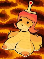 1girls big_breasts breasts crown female female female female_focus female_only lava lizard lizard_girl lizard_humanoid nipples orange_hair original original_character scales scalie tiara_(zaftero) yellow_body yellow_scales zaftero_(artist)