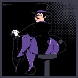 1girls ass batman:_caped_crusader batman_(series) big_ass big_breasts black_hair bottom_heavy breasts bubble_butt clothing dat_ass dc dc_comics fat_ass female female_only hat huge_ass ineptoutcast large_ass looking_back massive_ass monocle oswalda_cobblepot png sitting solo the_penguin thick_ass thick_thighs umbrella wide_hips