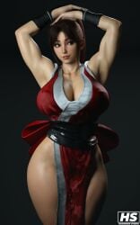 1girls 3d ass big_ass big_breasts breasts cleavage fatal_fury female female_only hagiwara_studio huge_nipples king_of_fighters mai_shiranui solo street_fighter street_fighter_6 thick_thighs voluptuous voluptuous_female