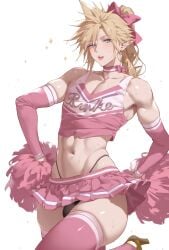 1boy 1femboy ai_generated androgynous belly belly_button blonde_hair blonde_hair blonde_hair_male blue_eyes cheerleader cheerleader_outfit cheerleader_uniform cloud_strife earrings femboy femboy_focus femboysub feminine feminine_body feminine_faced_male feminine_male feminine_pose feminization final_fantasy_vii final_fantasy_vii_remake flat_chest foe_(artist) girly hands_on_hips long_hair male male_focus male_only miniskirt pale-skinned_male pale_skin pointy_ears ponytail pose posing simple_background sissification sissy slim_waist small_waist solo solo_focus solo_male sweat sweatdrop sweating sweaty sweaty_body thick_hips thick_legs thick_thighs thighhighs thighs tiny_waist trap yaoi