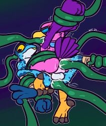 2024 4_toes amphibian anal anal_sex angry anthro anthro_on_anthro arms_above_head avian balls balls_touching beak bird black_eyes blue_body blue_skin blue_spots bodily_fluids bound claws cross-popping_vein cum cum_from_ass cum_from_mouth cum_in_ass cum_in_mouth cum_inside disembodied_tentacle eyewear feathers feet forced frog genital_fluids genitals goggles grey_claws hi_res interspecies legs_tied male male/male male_on_bottom male_on_top markings motion_lines on_bottom on_top oral oral_penetration penetration pink_balls pink_body pink_feathers purple_body purple_feathers questionable_consent ranno rape restrained restrained_by_tentacles rivals_of_aether sex spots spotted_body spotted_skin submissive submissive_anthro submissive_male tail tail_feathers tail_wraps talons tentacle tentacle_in_ass tentacle_in_mouth tentacle_penetration tentacle_rape tentacle_sex toe_claws toes ultilix white_balls wraps wrastor yellow_beak yellow_sclera