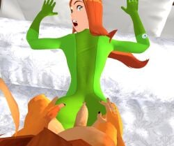 anal ass bodysuit crossover disney edit furry ginger_hair gyaru laying_on_bed laying_on_stomach lion red_hair sam_(totally_spies) simba_(the_lion_king) spread_anus surprise_buttsex surprised_face teenager the_lion_king xnalara