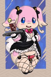 audino blush clothed clothing fur furry furry_only genitals girly hi_res holding_object legwear lkiws looking_at_viewer male male_only nintendo penis pokémon_(species) pokemon raised_clothing solo tail video_games