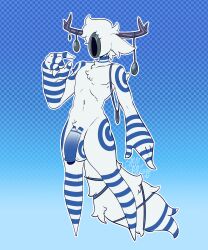 1boy 5:6 absurd_res anthro blue_stripes comm digital_media_(artwork) drawing fur hi_res male male_only spamjamz stripes substar unknown_species white_body white_fur