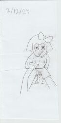 :> big_bow blush_lines clothed_female_nude_male cowgirl_position cypopps grabbing_penis half-closed_eyes hard_nipples holding_hand medium_breasts nodders pencil_(artwork) penis pussy pussy_juice_drip shorts shorts_aside topless vaginal_penetration youtube youtuber