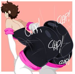 1boy andrew_(denizen1414) ass ass_clapping ass_focus bent_over big_ass bodysuit brown_hair bubble_butt clapping_cheeks clothing commission cosplay crossplay denizen1414 fat_ass femboy green_eyes huge_ass human looking_at_viewer looking_back male male_only original original_character presenting_hindquarters rouge_the_bat_(cosplay) sega short_hair showing_off simple_background smile solo sonic_(series) squatting thick_ass thick_thighs tight_clothing