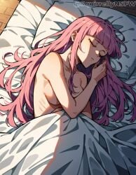 ai_generated breasts breasts_out hololive hololive_english mori_calliope sleeping virtual_youtuber vtuber