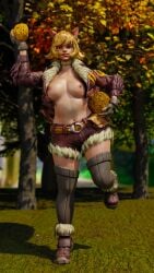 3d artist_magichgaming belly big_breasts breasts marvel marvel_rivals nipples partially_clothed squirrel_girl_(marvel) squirrel_girl_(marvel_rivals) tanned