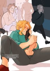 4boys after_shower all_might boku_no_hero_academia fantasizing gay group_shower jerking locker_room male_masturbation male_only masturbation multiple_boys my_hero_academia shower sniffing solo_focus stuckinapit tagme toshinori_yagi underwear yagi_toshinori yaoi