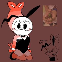 1boy angry bunnysuit cartoony cruelpo dandy's_world dandys_world shrimp shrimpo_(dandy's_world) toony