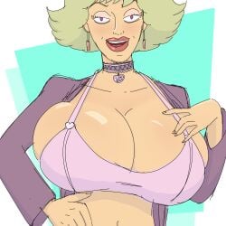 1girls adult_swim blonde_hair breasts cleavage diklonius female female_focus female_only first_porn_of_character huge_breasts joyce_smith lingerie looking_at_viewer mature_female milf mommy_kink rick_and_morty round_breasts short_hair sketch voluptuous