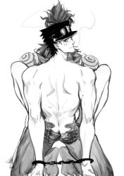 2boys cigarette gay hands_on_another's_ass jojo's_bizarre_adventure jotaro_kujo looking_back male male/male male_only mumuz nude_male stand_(jjba) standcest star_platinum stardust_crusaders yaoi